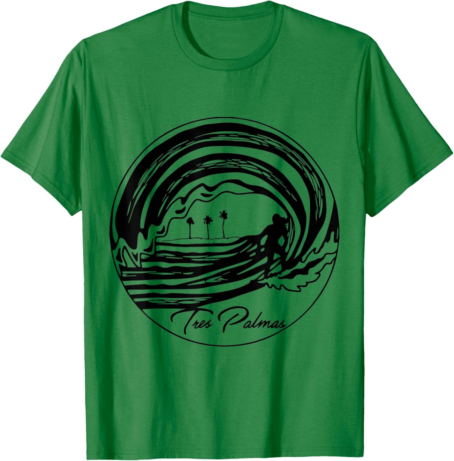 Tres Palmas Rincon Puerto Rico Men's Surfing T Shirt T-Shirt - T-Shirt | Irish Green