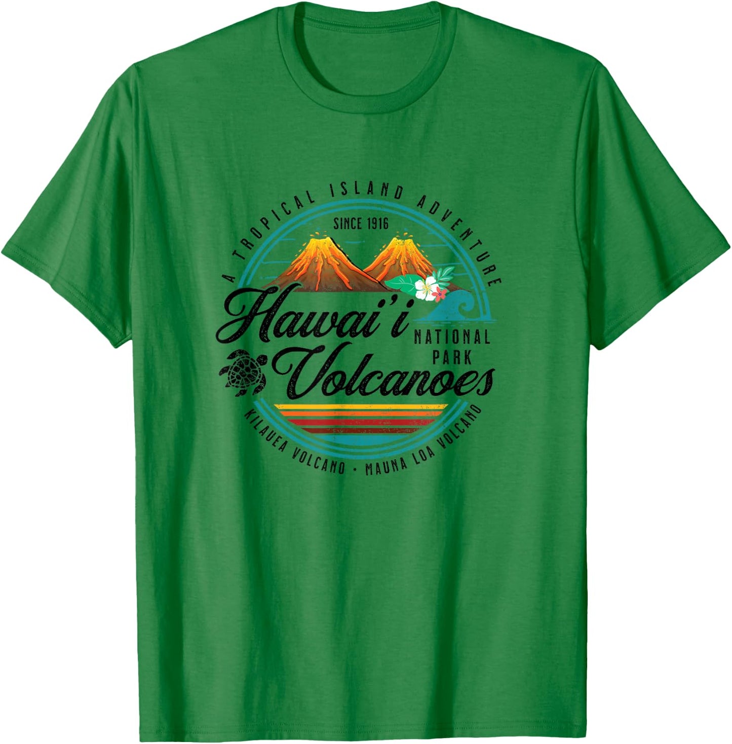 Hawaii Volcanoes National Park Kilauea Mauna Loa Souvenir T-Shirt - T-Shirt | Irish Green