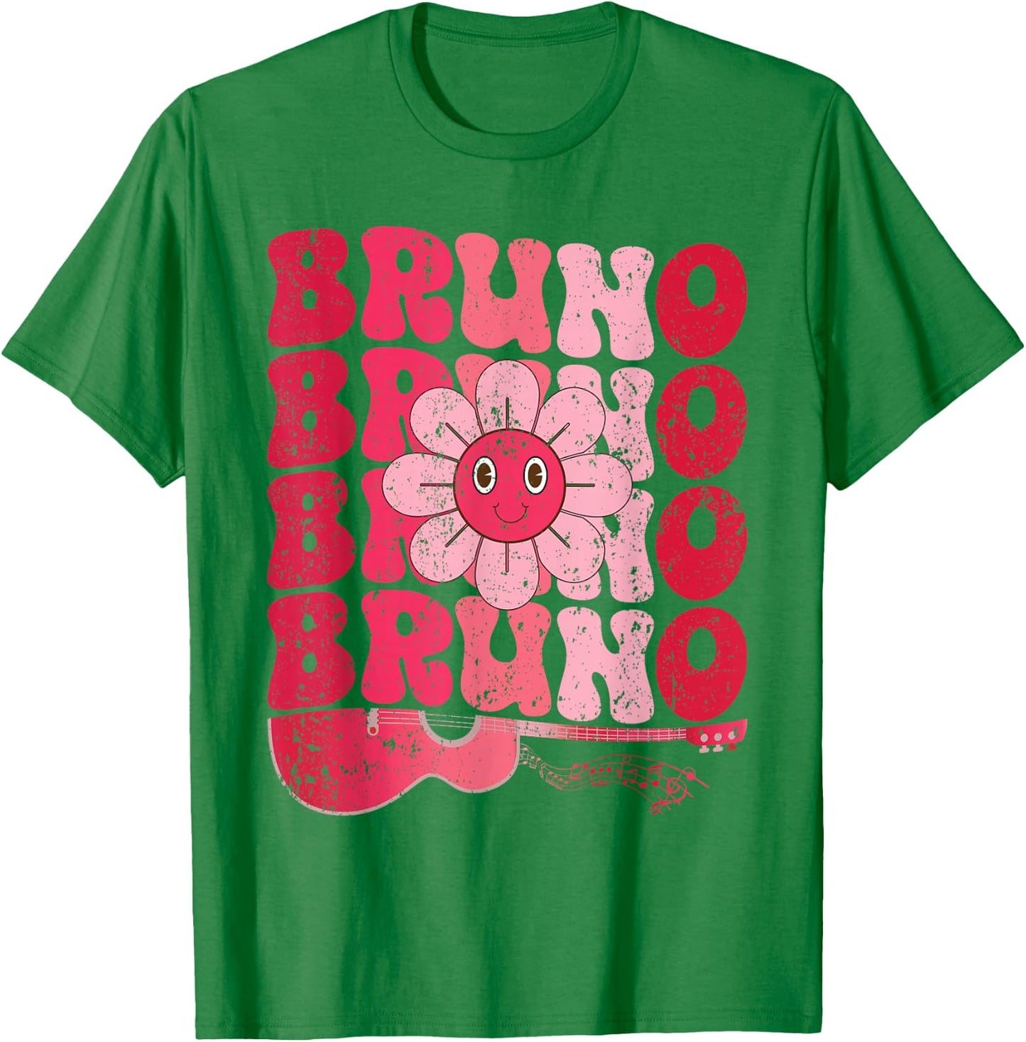 Vintage Bruno Personalized Name I Love Bruno Groovy T-Shirt - T-Shirt | Irish Green