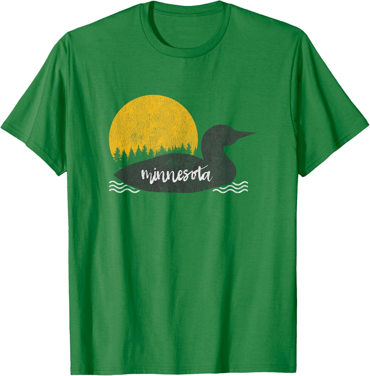 Vintage Minnesota Minnesota State Bird Loon Gift T-Shirt - T-Shirt | Irish Green