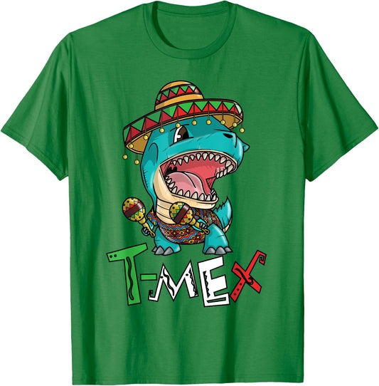 Cinco De Mayo Dinosaur Shirt Mexican Shirts for Boys Funny T-Shirt - T-Shirt | Irish Green