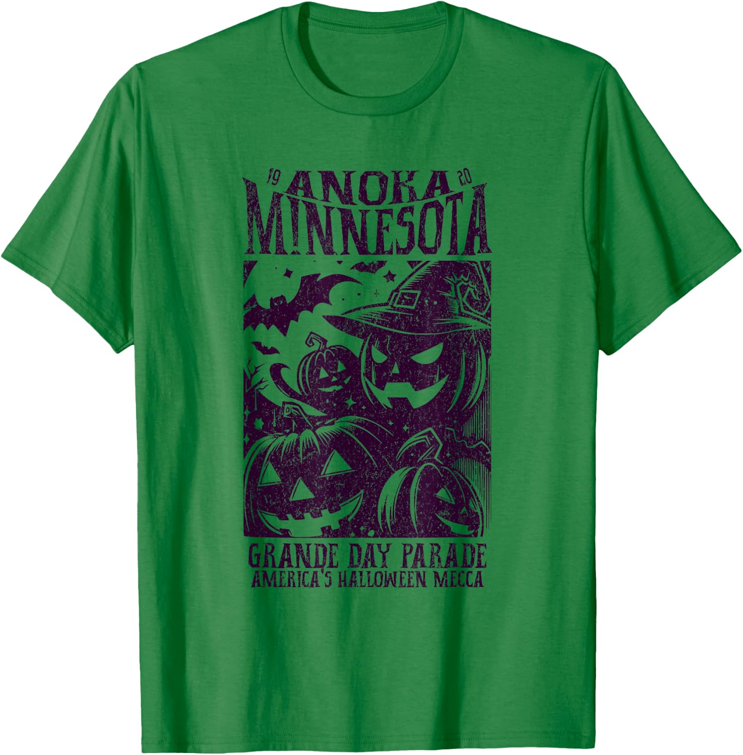 Anoka Minnesota Since 1920 Grande Day Parade Halloween Mecca T-Shirt - T-Shirt | Irish Green
