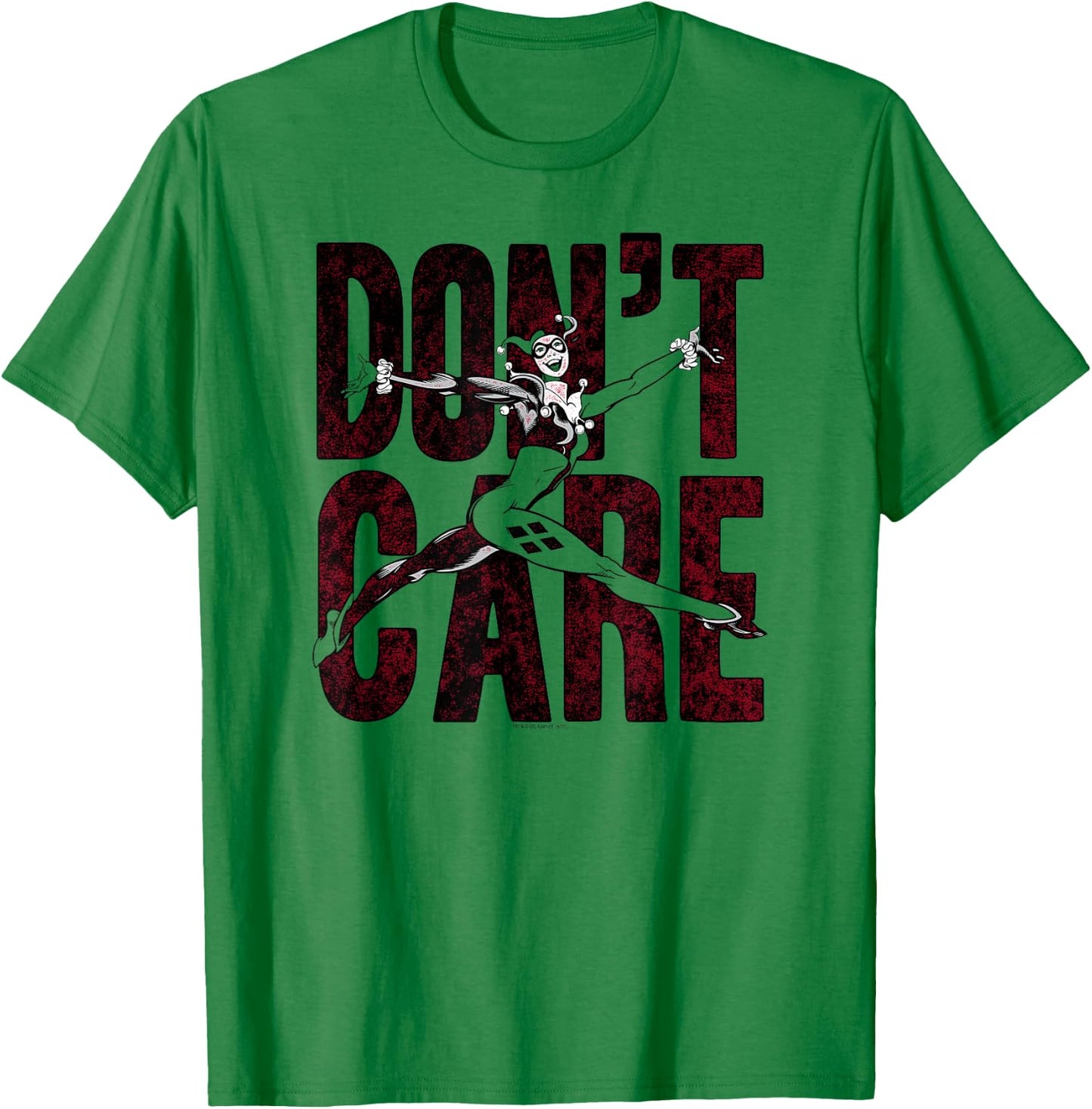 Harley Quinn Don't Care T-Shirt - T-Shirt | Irish Green