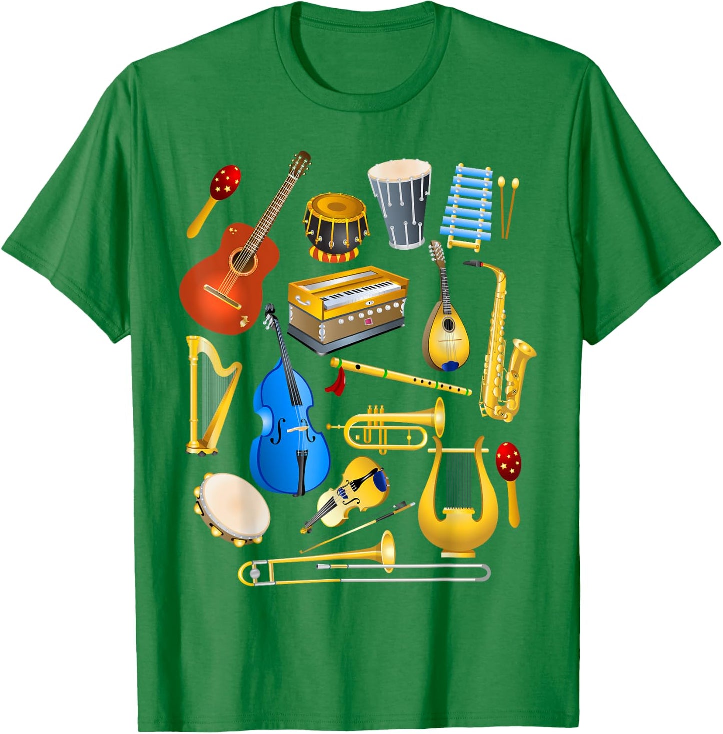 Cute Little Boys Musical Instruments Fans Shirt Funny Gift T-Shirt - T-Shirt | Irish Green