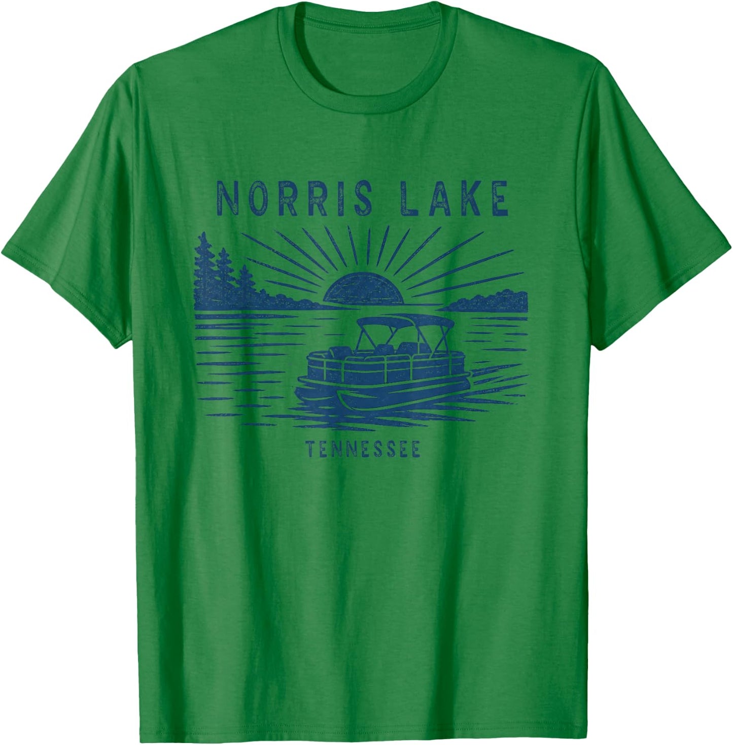 Vintage Norris Lake Tennessee Outdoors Vacation T-Shirt - T-Shirt | Irish Green