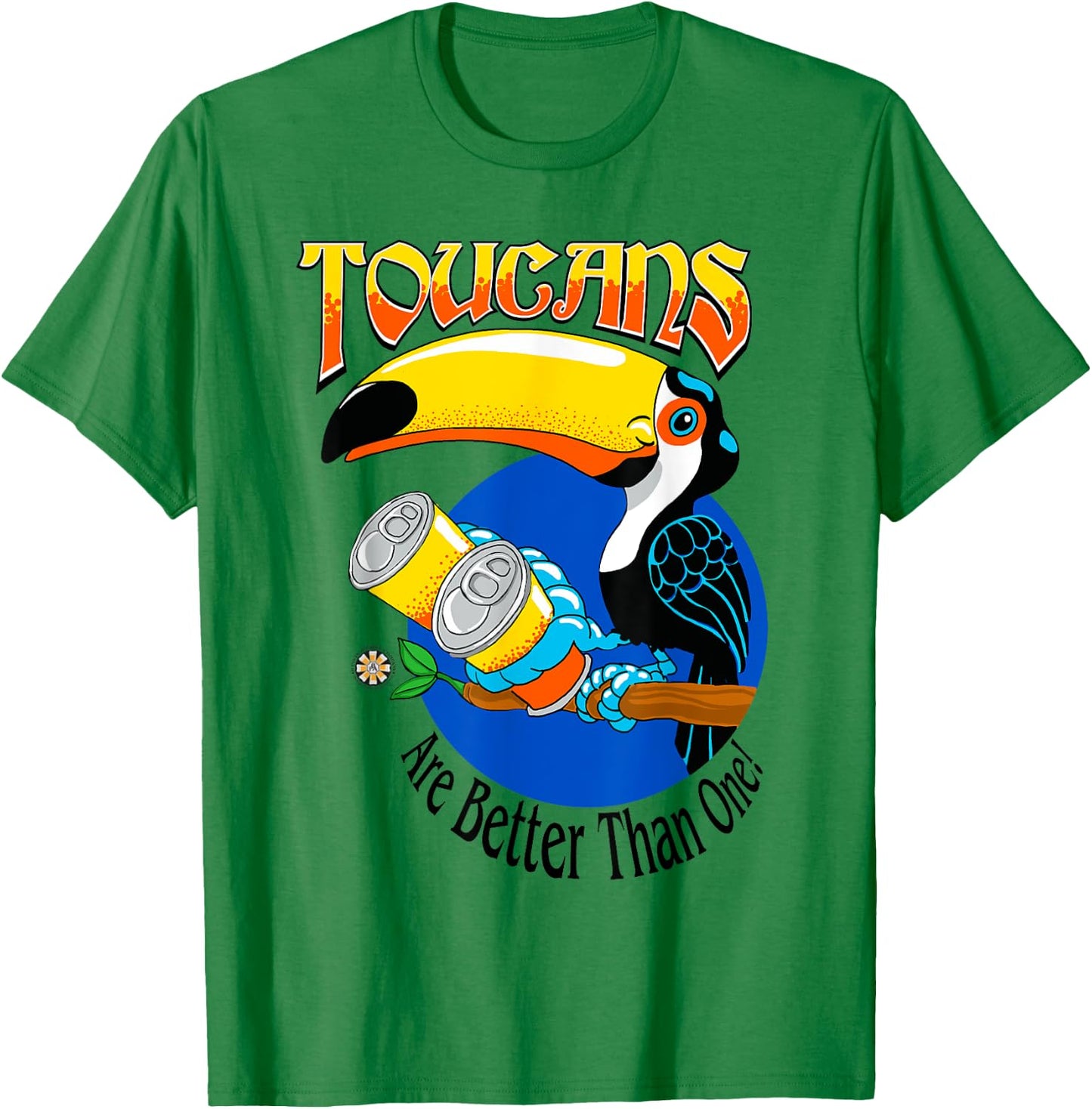 Toucans Are Better Than One Drinking by 8 Pints Apparel T-Shirt - T-Shirt | Irish Green