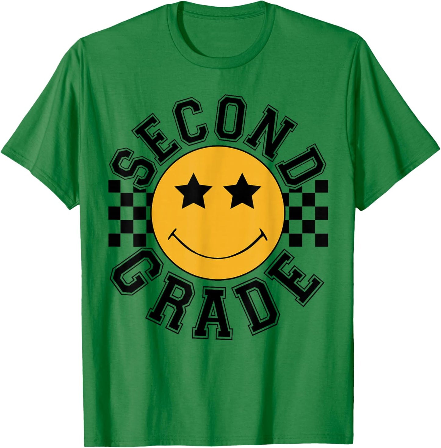 Retro Second Grade Smile Face Back To School Teacher Student T-Shirt - T-Shirt | Irish Green