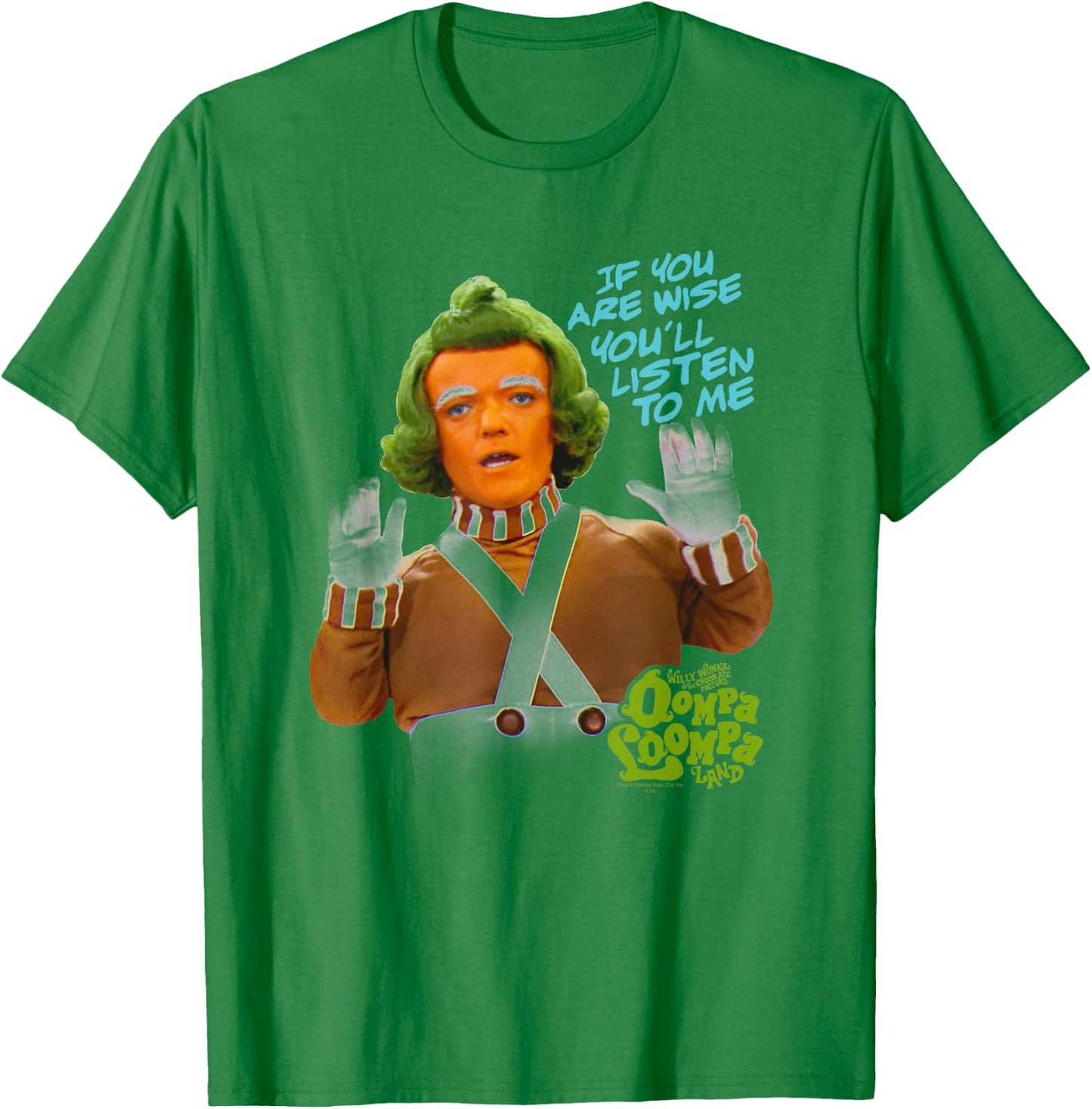 Willy Wonka Oompa Loompa Listen Small T-Shirt - T-Shirt | Irish Green