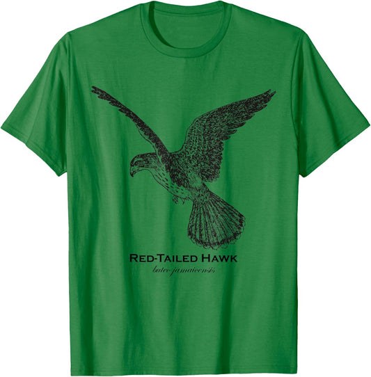 Vintage Animal Retro Wildlife Red-Tailed Hawk T-Shirt - T-Shirt | Irish Green