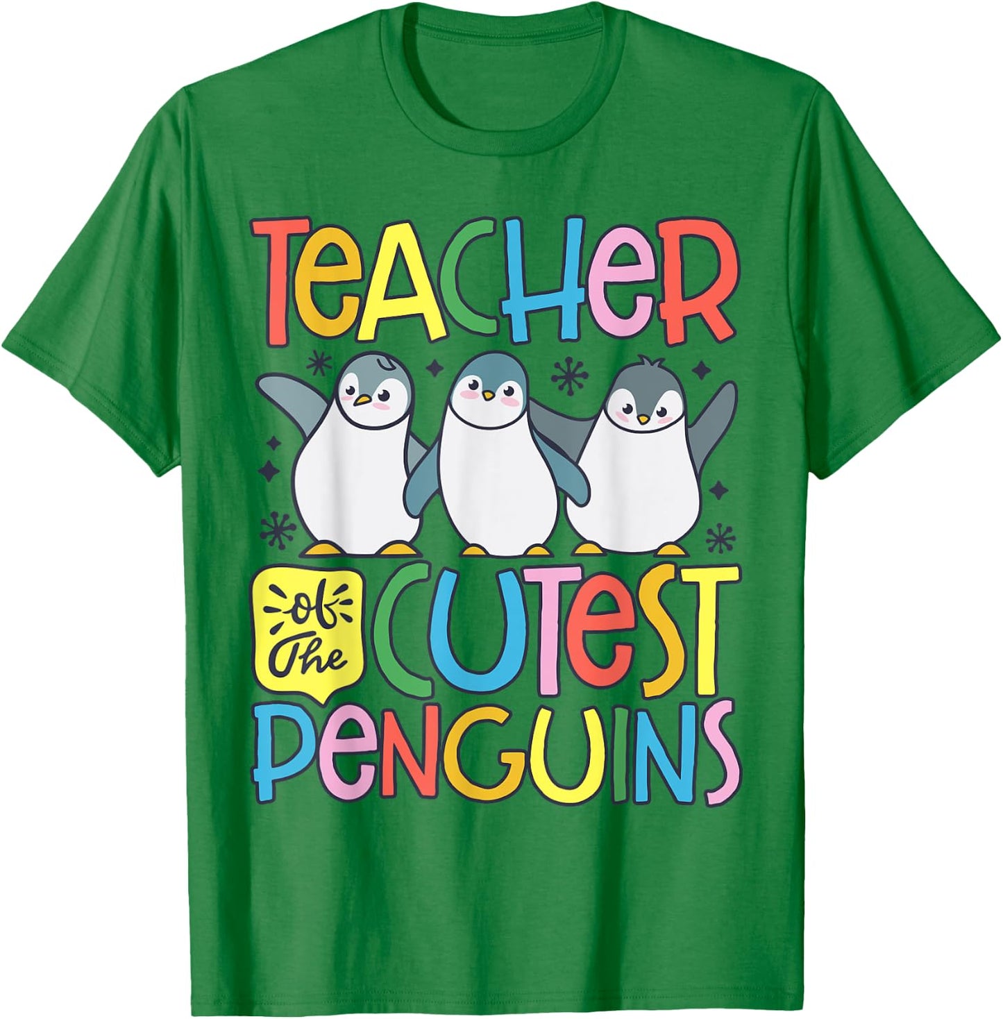 Teacher Of The Cutest Penguins Funny Penguin Back To School T-Shirt - T-Shirt | Irish Green