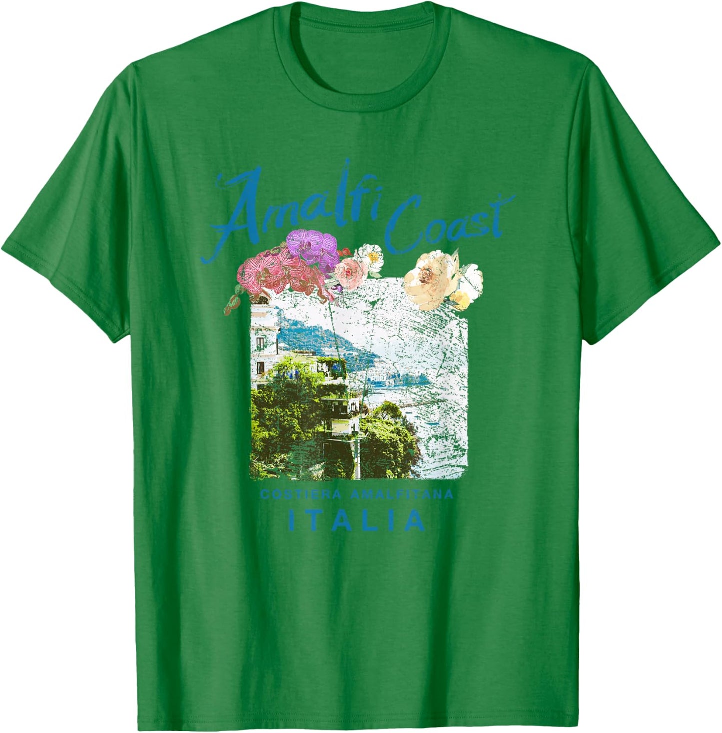 Italy Amalfi Coast Travel Italian Vintage T-Shirt - T-Shirt | Irish Green