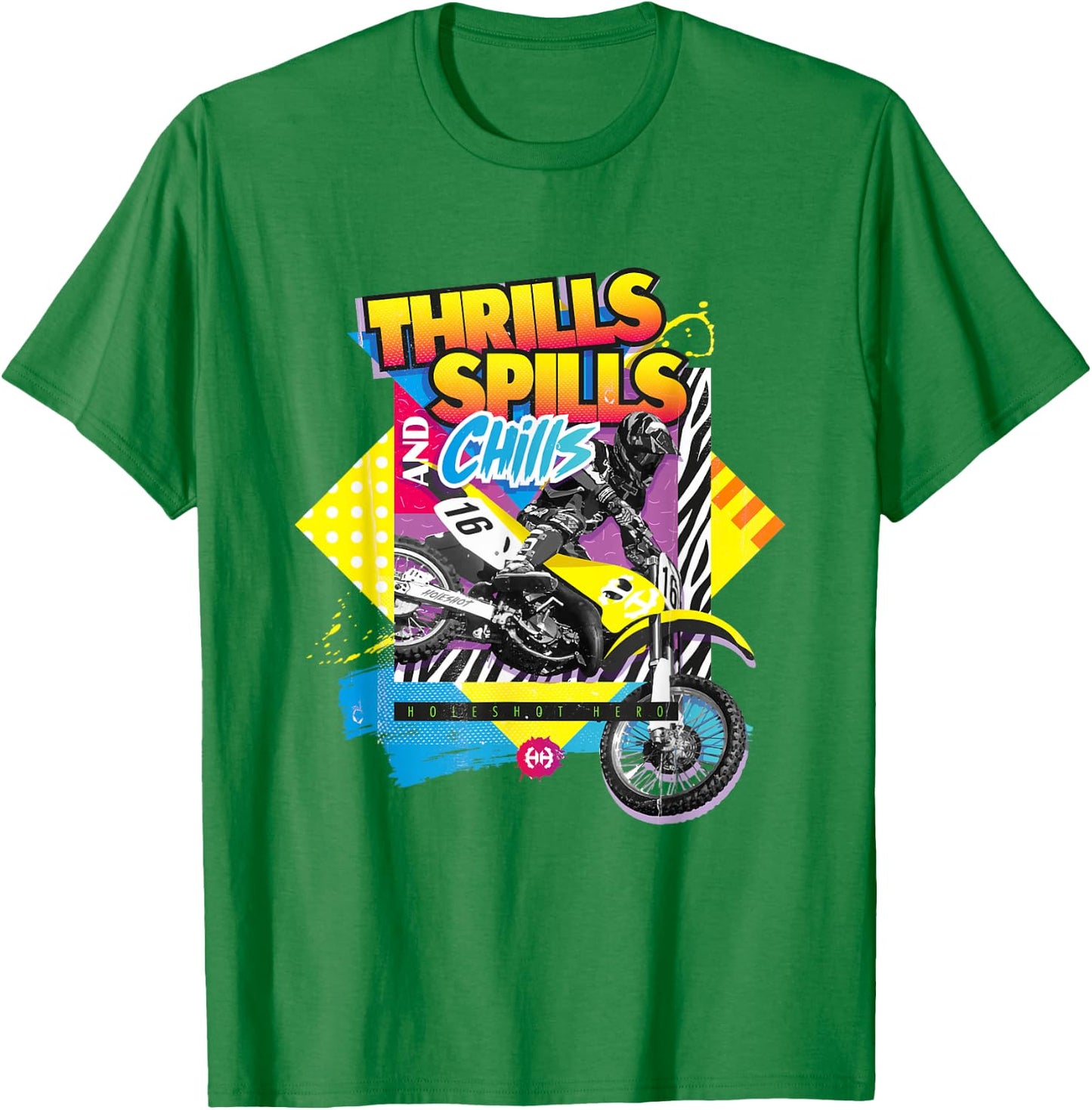 1990's Retro Motocross , Motorcycle Racing T-Shirt - T-Shirt | Irish Green