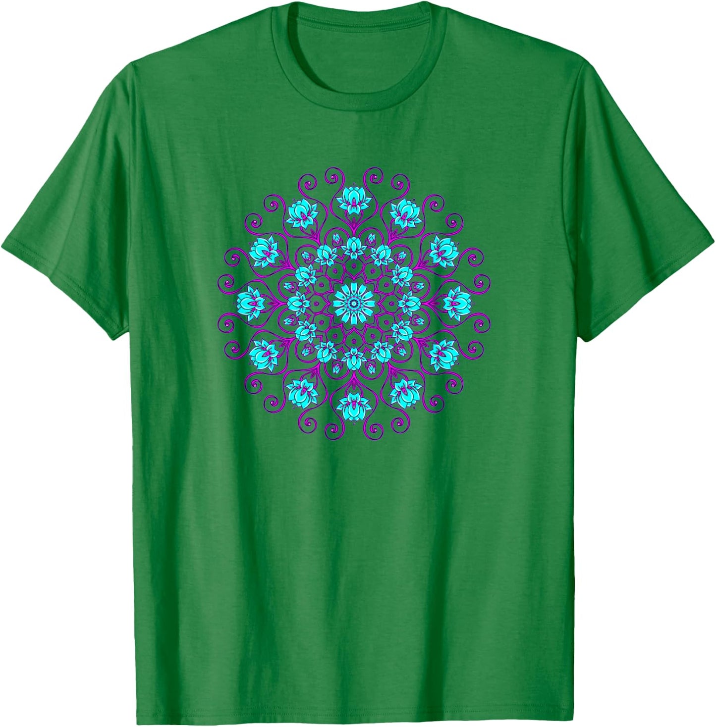 Lotus Flower Mandala Yoga Meditation Awareness Zen T-Shirt - T-Shirt | Irish Green