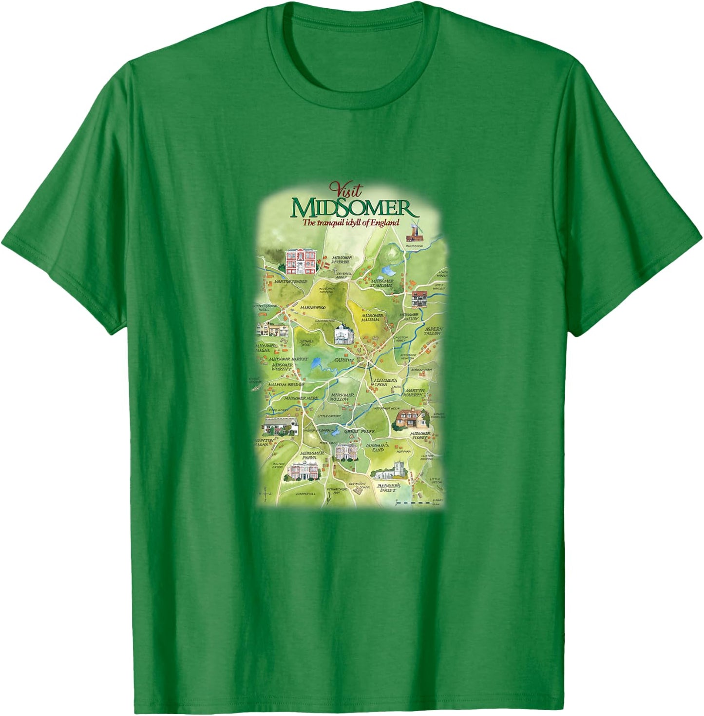 Visit Midsomer T-Shirt - T-Shirt | Irish Green