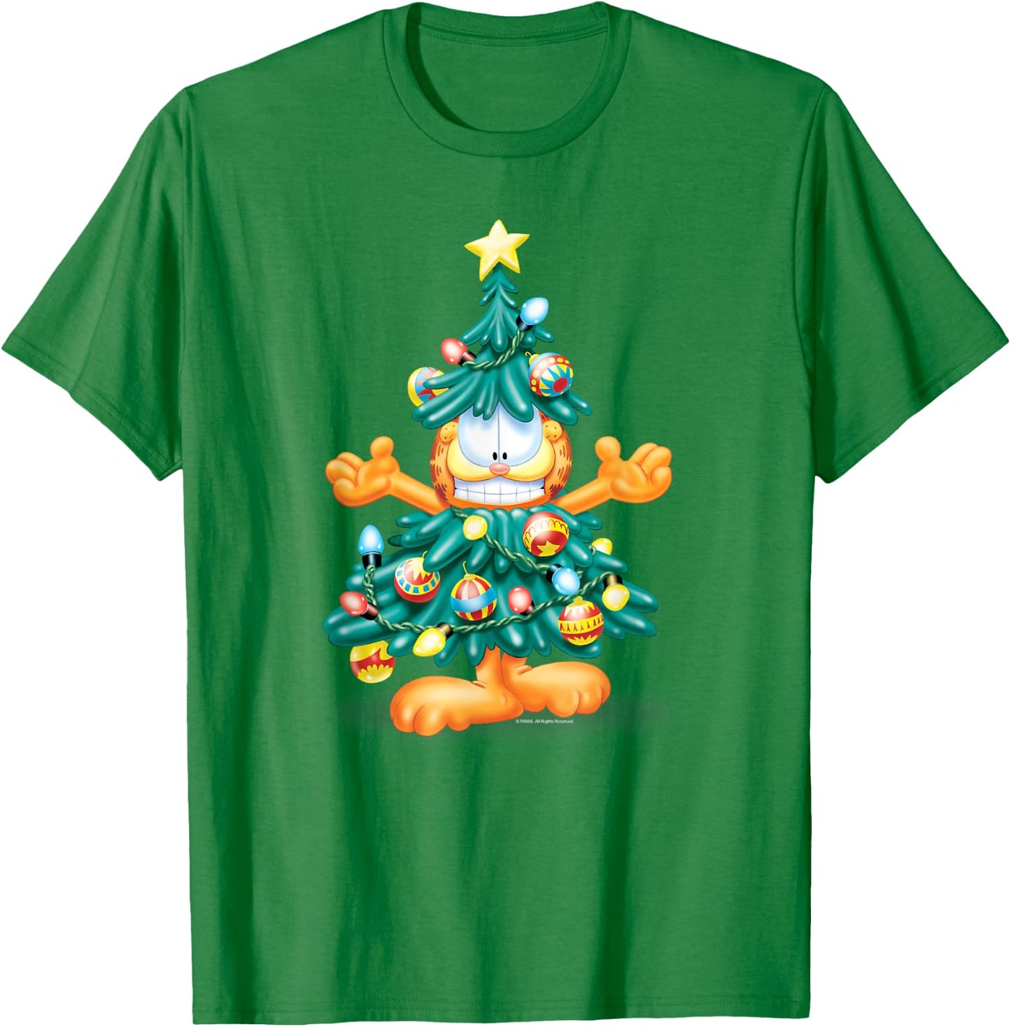 Garfield Christmas Tree T-Shirt - T-Shirt | Irish Green