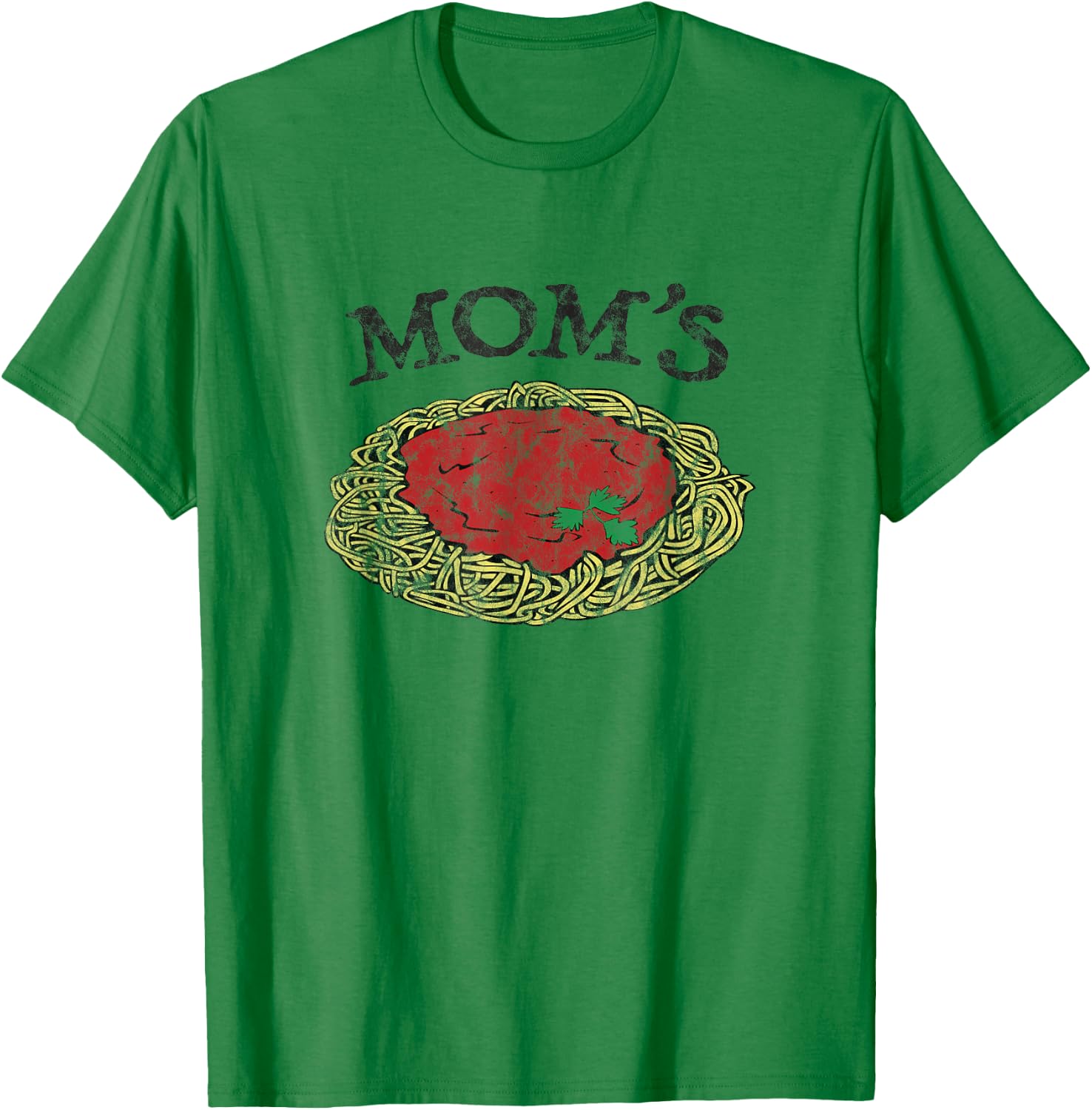 Mom's Spaghetti Funny Italian Graphic Print T-Shirt - T-Shirt | Irish Green