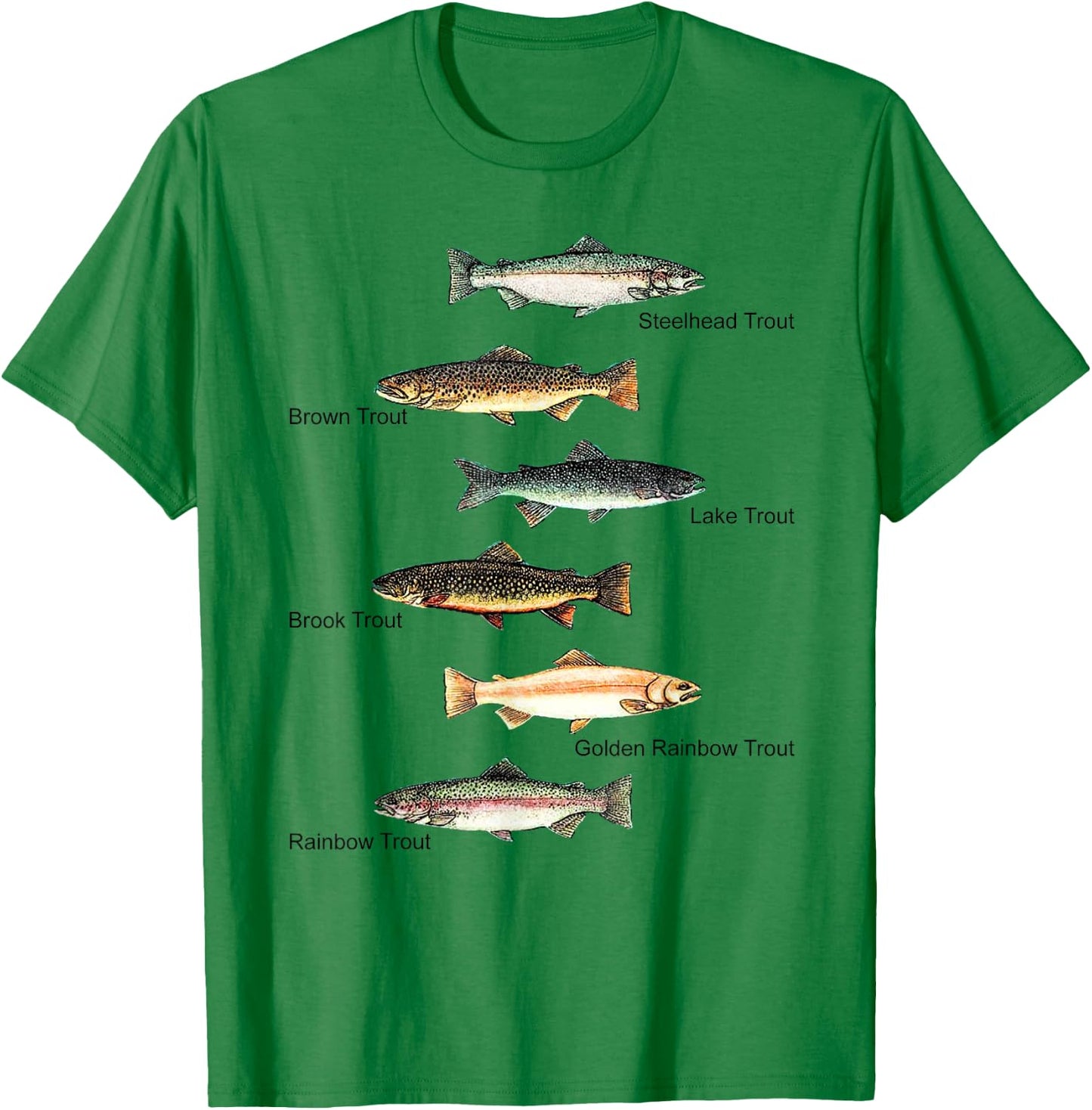 Types of Trout Fish Species Collection Fishing T-Shirt - T-Shirt | Irish Green