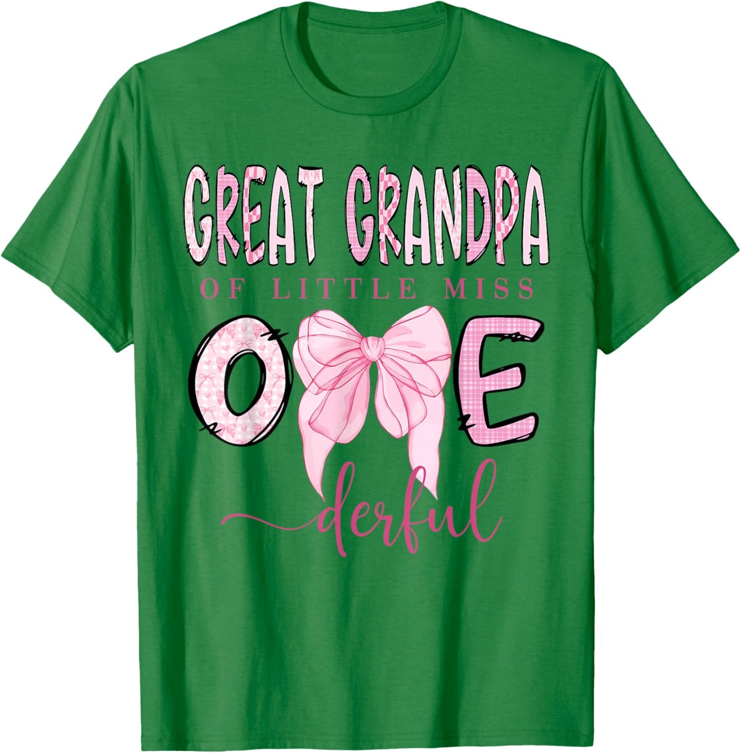 Great Grandpa of Little Miss Onederful 1St Birthday Girl T-Shirt - T-Shirt | Irish Green