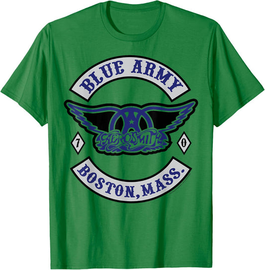 Aerosmith - Blue Army T-Shirt - T-Shirt | Irish Green