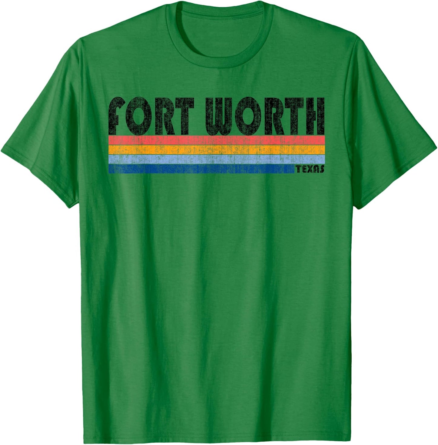 Vintage 1980s Style Fort Worth TX T-Shirt - T-Shirt | Irish Green