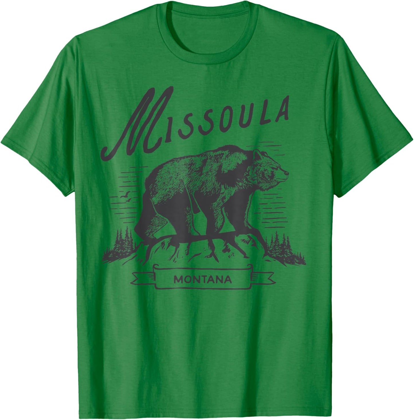 Vintage Montana State Grizzly Bear Retro Missoula Montana T-Shirt - T-Shirt | Irish Green