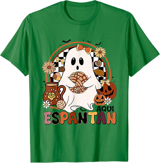 Aqui espantan! Dia de Muertos Spanish Mexican Halloween T-Shirt - T-Shirt | Irish Green
