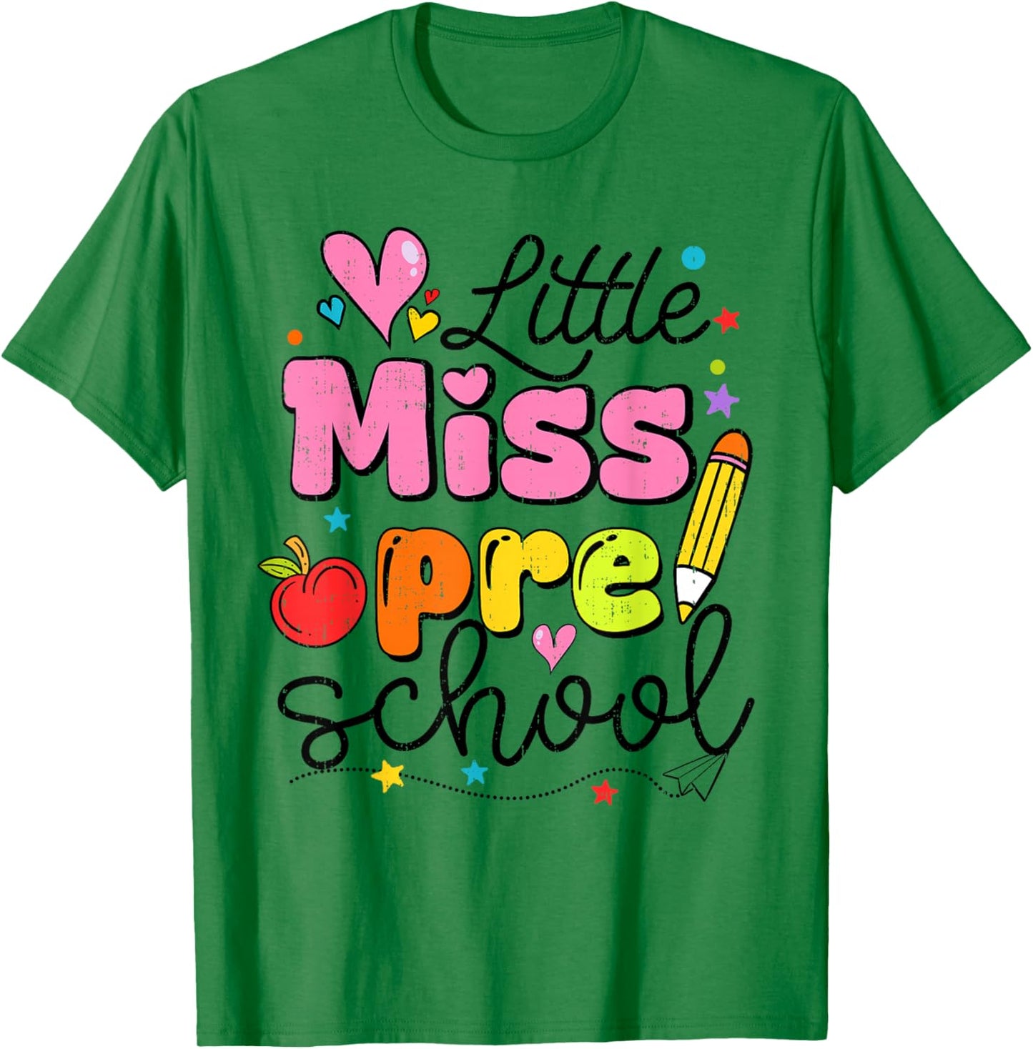 Little Miss Preschool Back to School Cute Preschool Girls T-Shirt - T-Shirt | Irish Green