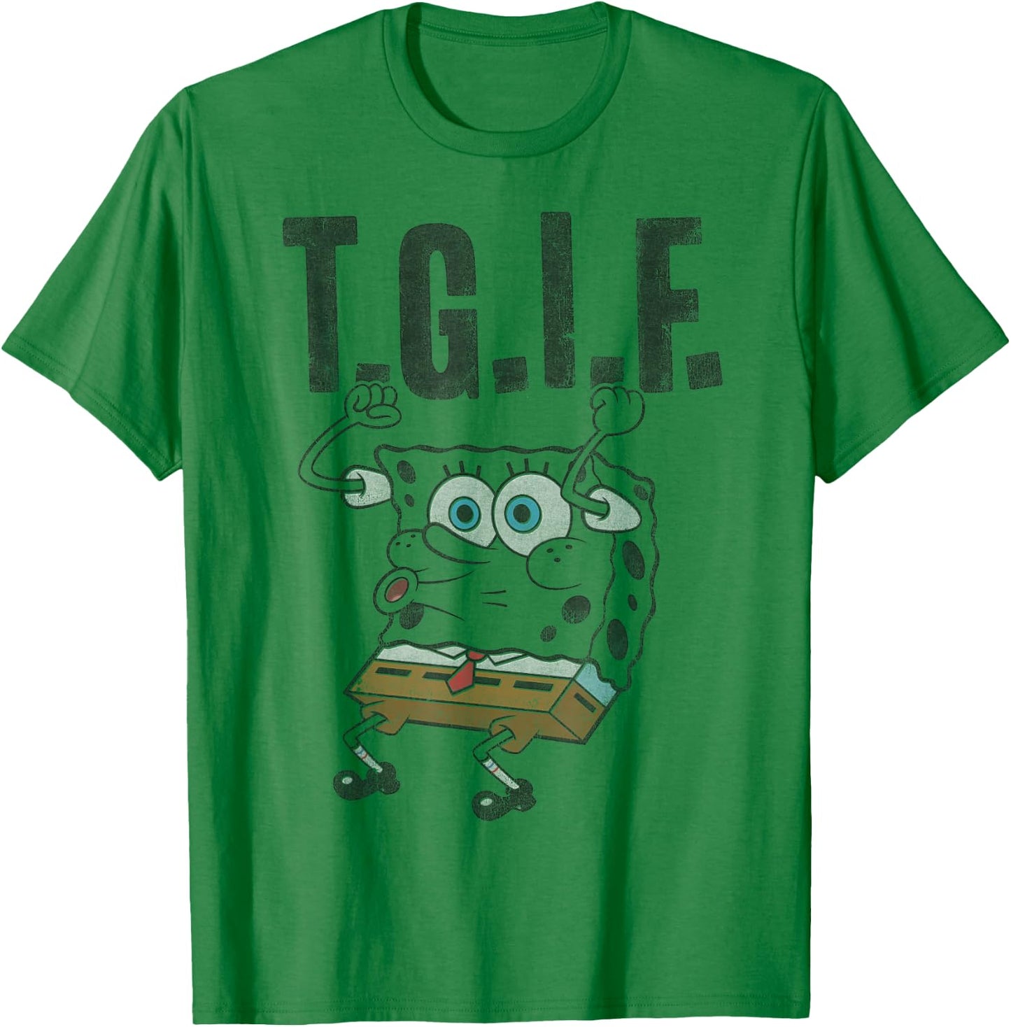 Spongebob SquarePants T.G.I.F. Humorous T-Shirt - T-Shirt | Irish Green