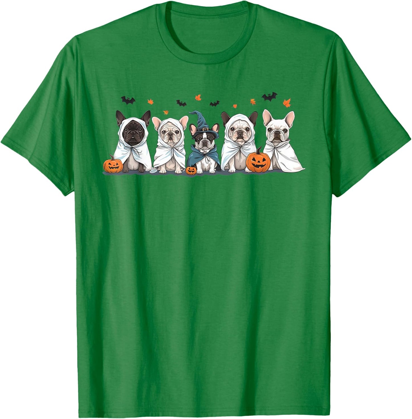 Funny Frenchie Halloween Costume Cute French Bulldog Ghost T-Shirt - T-Shirt | Irish Green