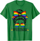 Proud Nana Messy Bun Girl LGBT Pride Ally Rainbow Flag T-Shirt - T-Shirt | Irish Green