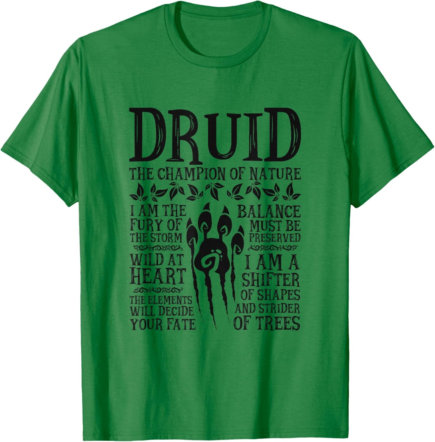 Druid, The Champion of Nature - RPG Class T-Shirt - T-Shirt | Irish Green