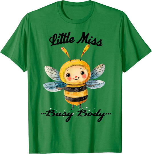 2024 Halloween Costume Cute Little Miss Busybody Bee Funny T-Shirt - T-Shirt | Irish Green