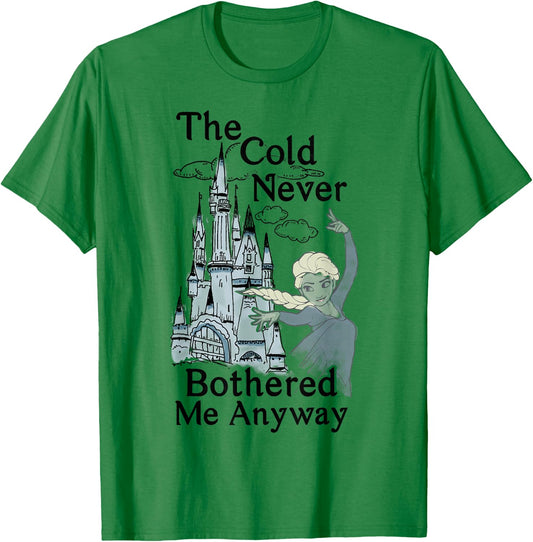 Disney Frozen Elsa Cold Never Bothered Me Graphic T-Shirt - T-Shirt | Irish Green