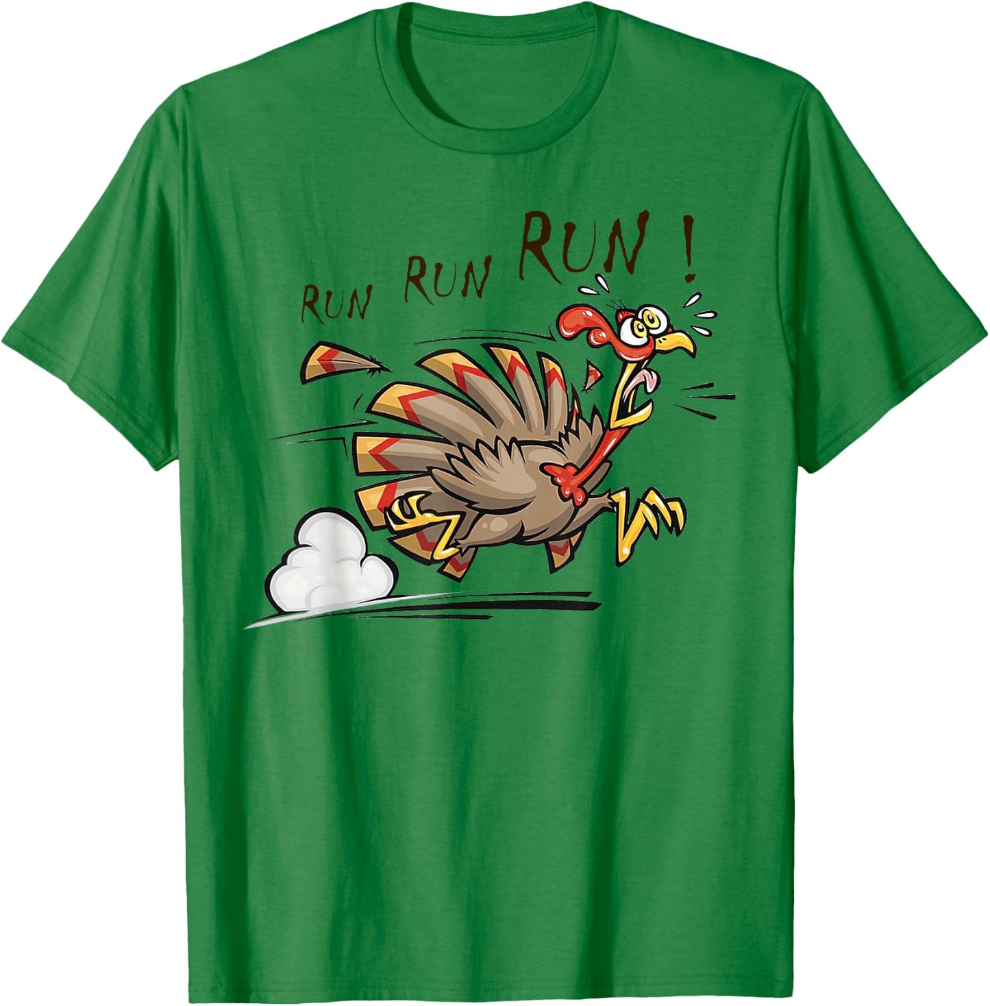 Funny Turkey Run Costume Thanksgiving Running Turkey T-Shirt - T-Shirt | Irish Green