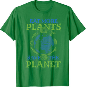 Eat More Plants Save The Planet T-Shirt - T-Shirt | Irish Green