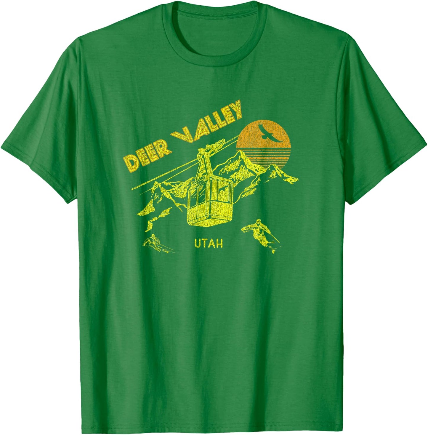 Deer Valley Utah Retro Skiing T-Shirt - T-Shirt | Irish Green