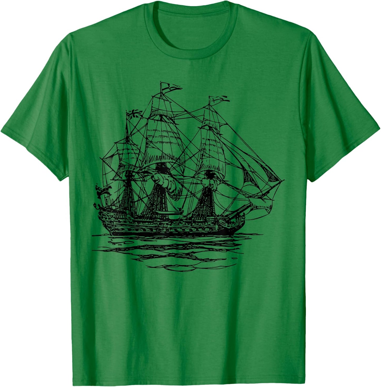 Sheldon Nerdy Vintage Retro Boat Pirate Ship Geek Gift T-Shirt - T-Shirt | Irish Green