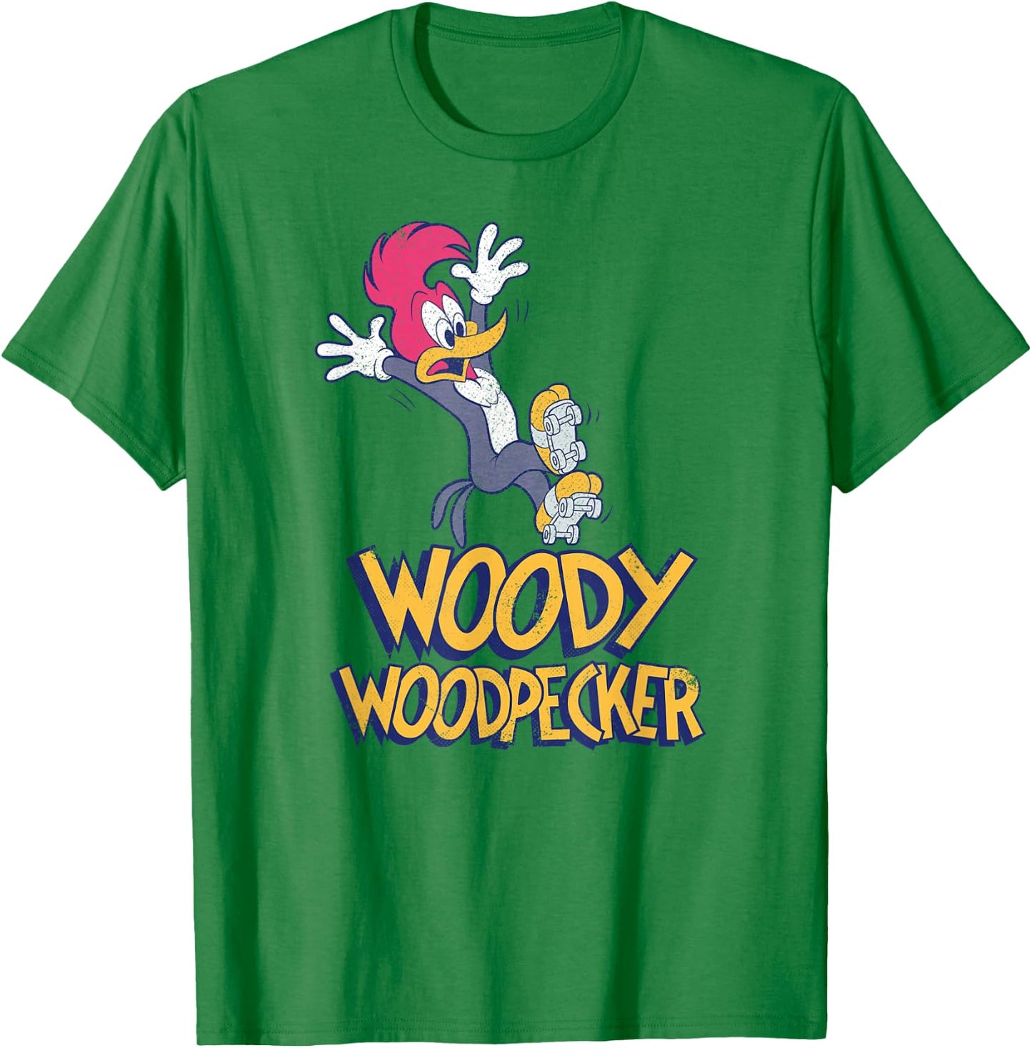 Woody Woodpecker Falling Roller Skating T-Shirt - T-Shirt | Irish Green