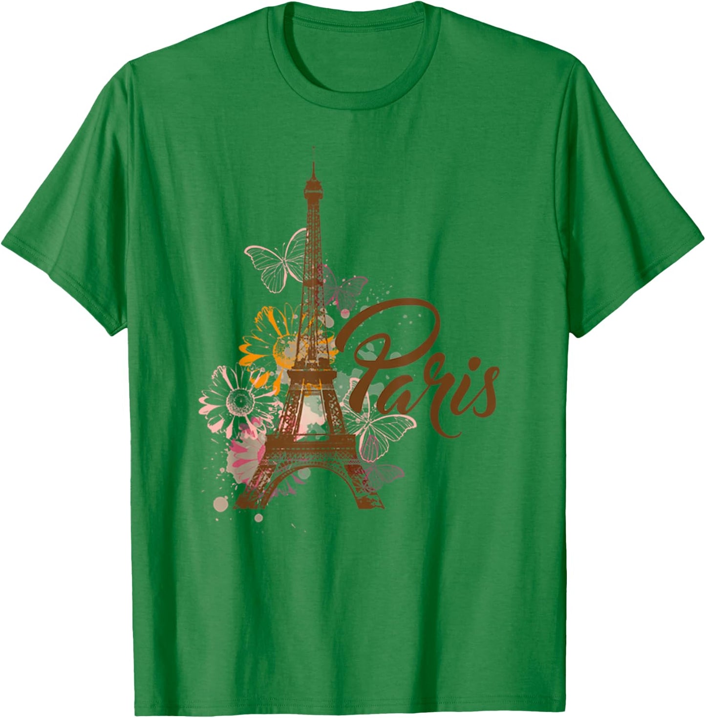 Vintage Paris I Love Travel Wanderlust Eiffel Tower T-Shirt - T-Shirt | Irish Green