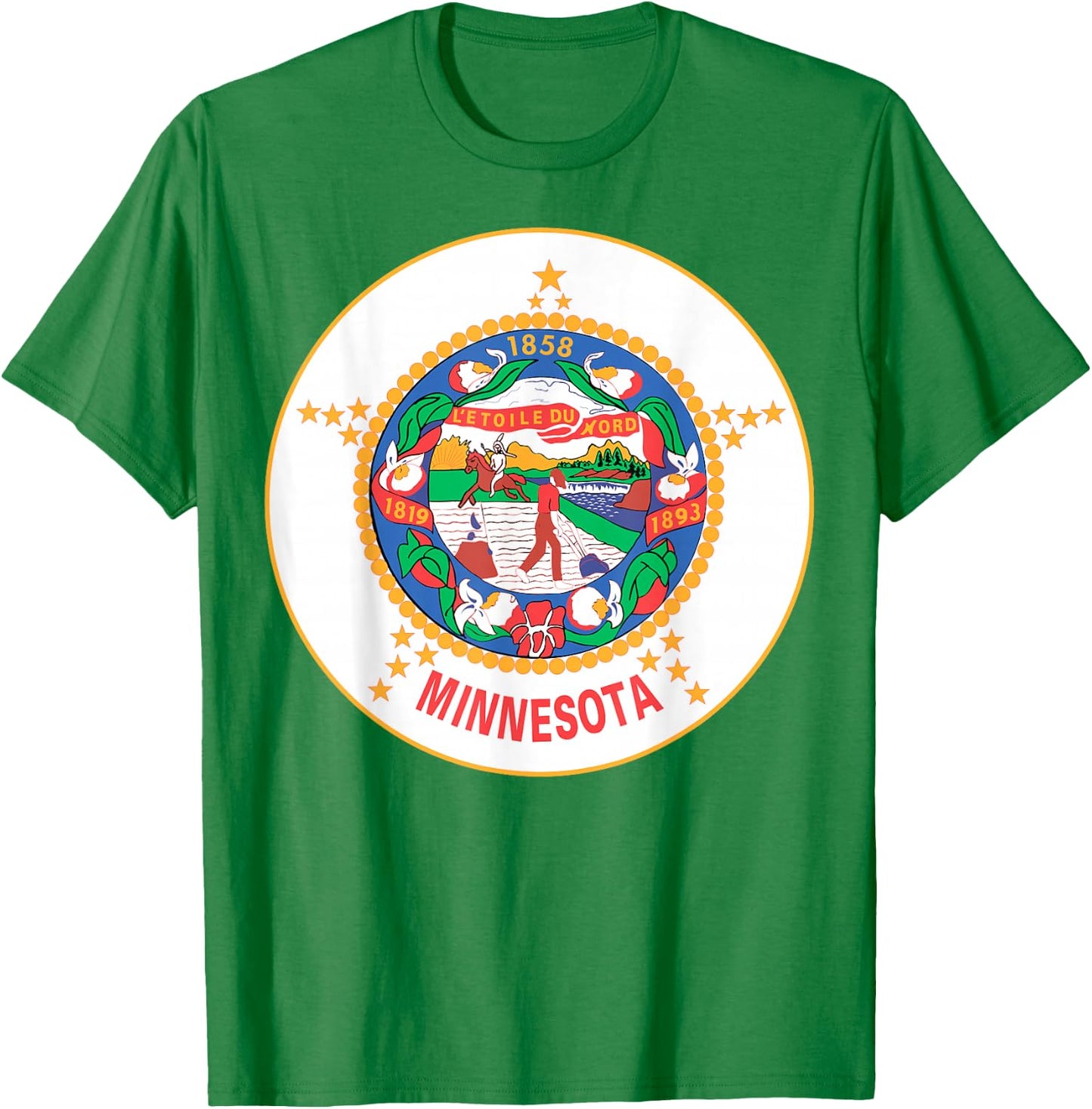 Minnesota MN State Flag USA T Shirt T-Shirt - T-Shirt | Irish Green