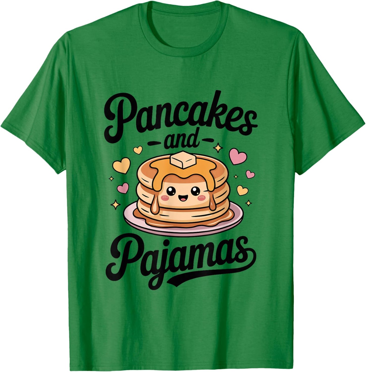 Cute Kawaii Pancakes and Pajamas Sleepover Breakfast Lover T-Shirt - T-Shirt | Irish Green