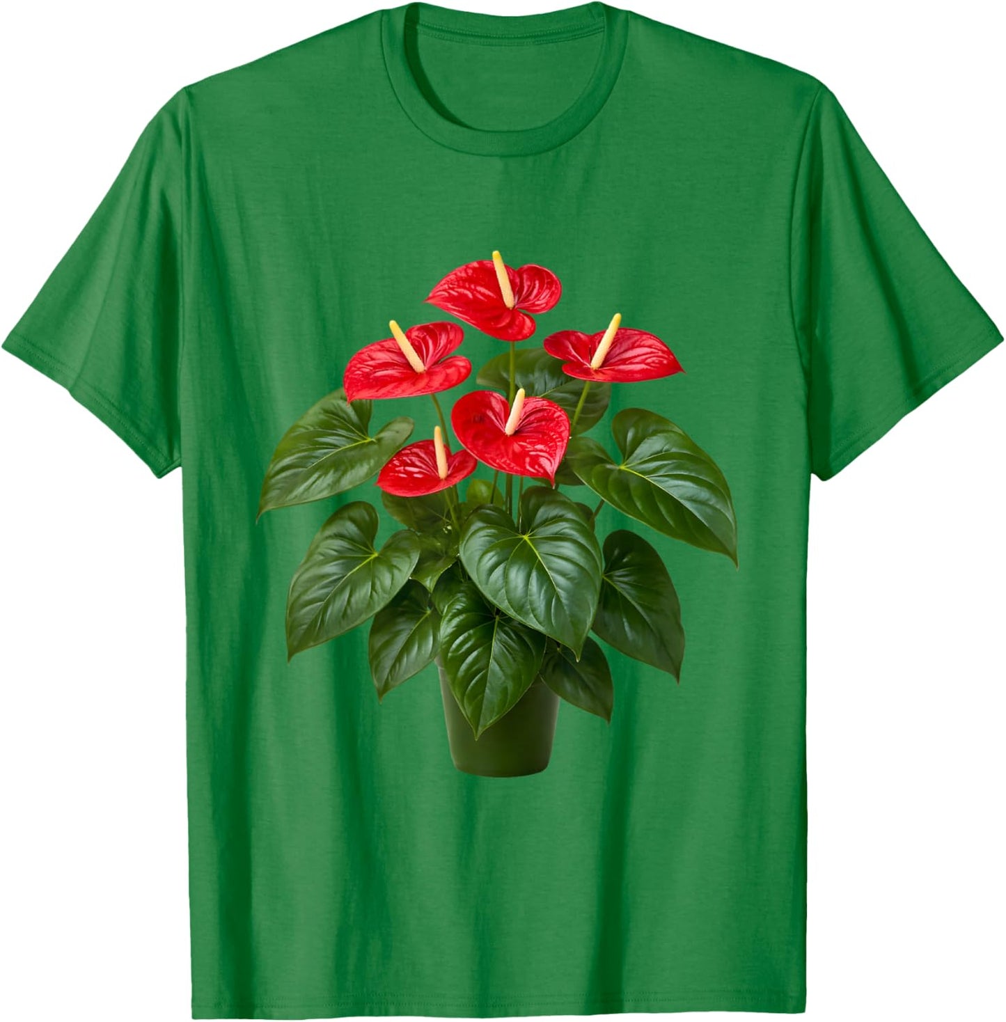 Anthurium Flower Plant Botanical T-Shirt - T-Shirt | Irish Green