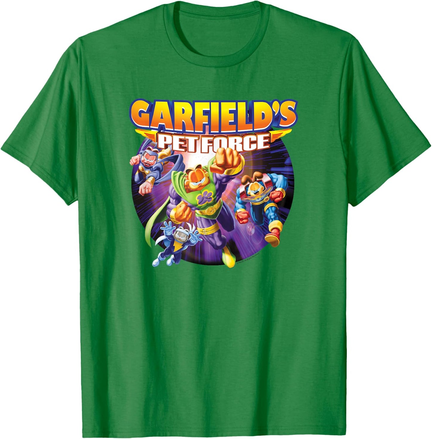 Garfield Pet Force Four T-Shirt - T-Shirt | Irish Green