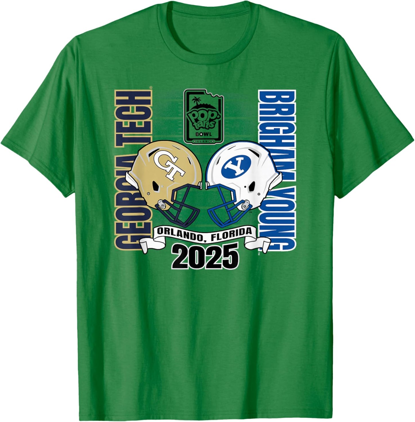 Georgia Tech Yellow Jackets vs BYU Cougars Pop-Tarts Bowl 25 T-Shirt - T-Shirt | Irish Green