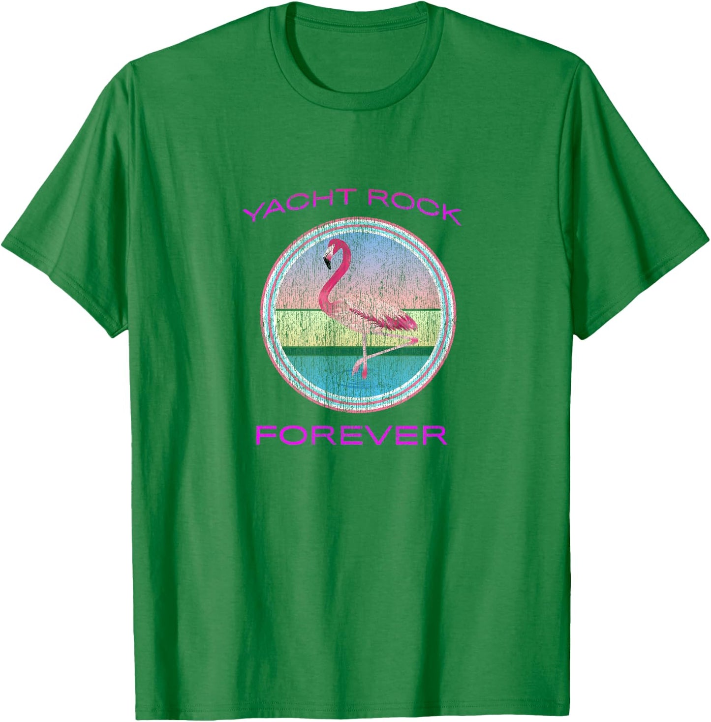 Yacht Rock Forever 80s Retro Faded T-Shirt - T-Shirt | Irish Green