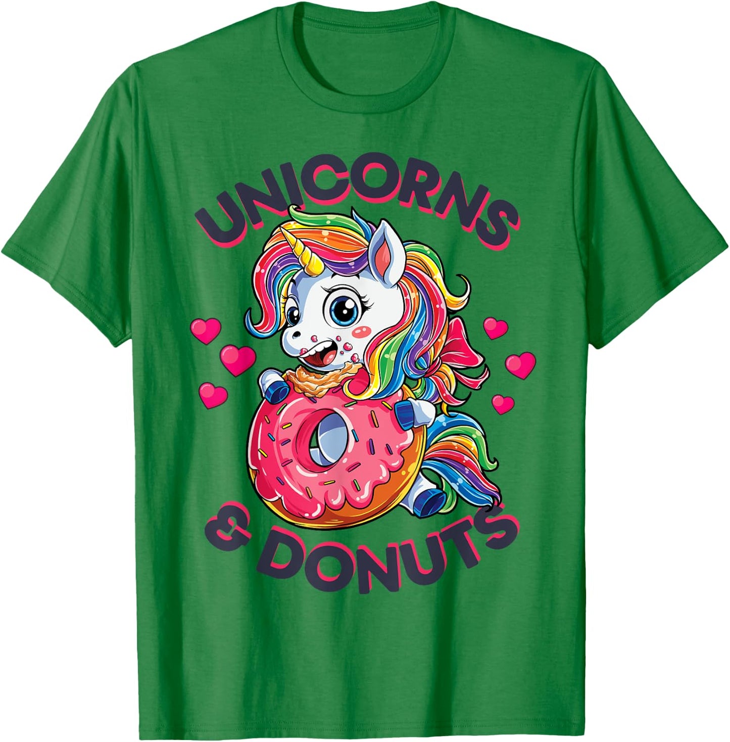 Unicorns & Donuts T shirt Girls Unicorn Squad Rainbow Gifts T-Shirt - T-Shirt | Irish Green