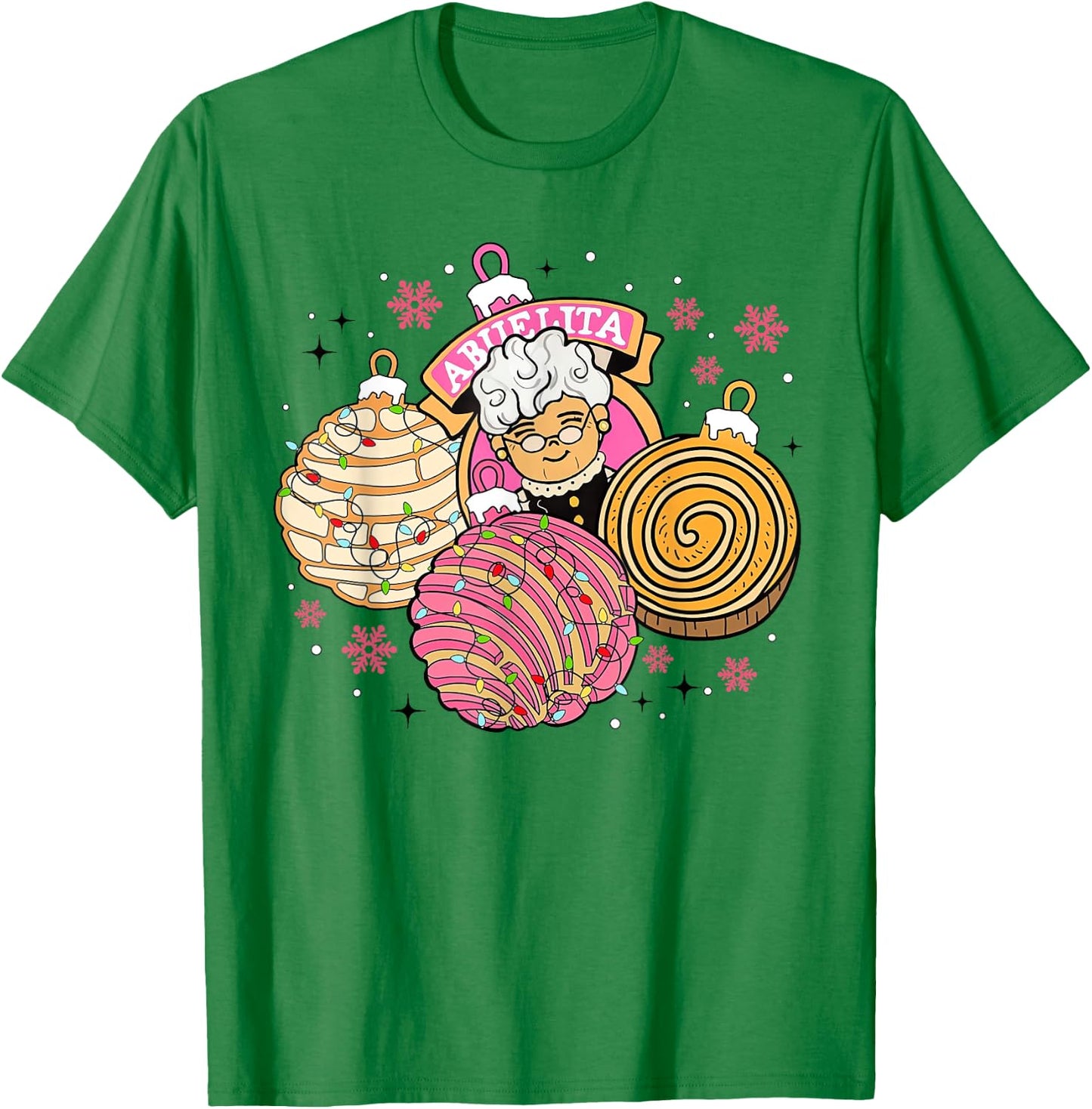 Grandma Abuelita Pan Dulce Season Mexican Xmas T-Shirt - T-Shirt | Irish Green