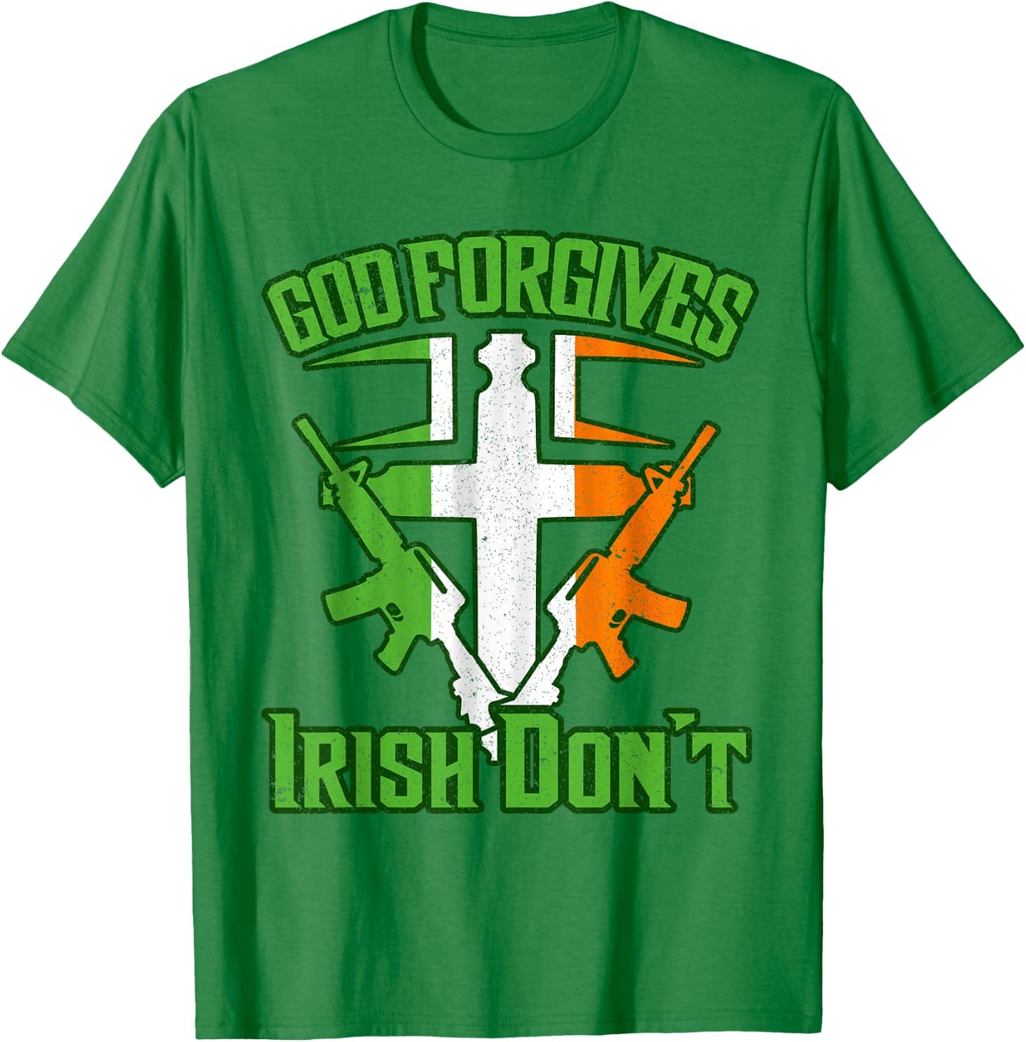 Irish Mob Shirt Boys Gangster Mafia Gun Cross Family T-Shirt - T-Shirt | Irish Green