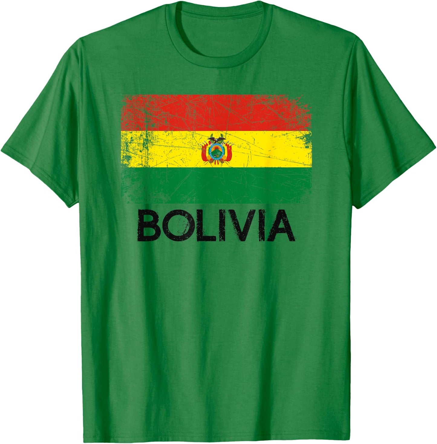 Bolivian Flag | Vintage Made In Bolivia Gift T-Shirt - T-Shirt | Irish Green