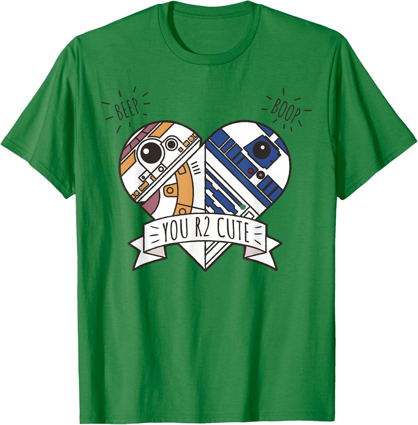 Star Wars Valentine's Day You R2 Cute Heart Droids Logo T-Shirt - T-Shirt | Irish Green